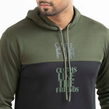 Hoodie Olive & Black