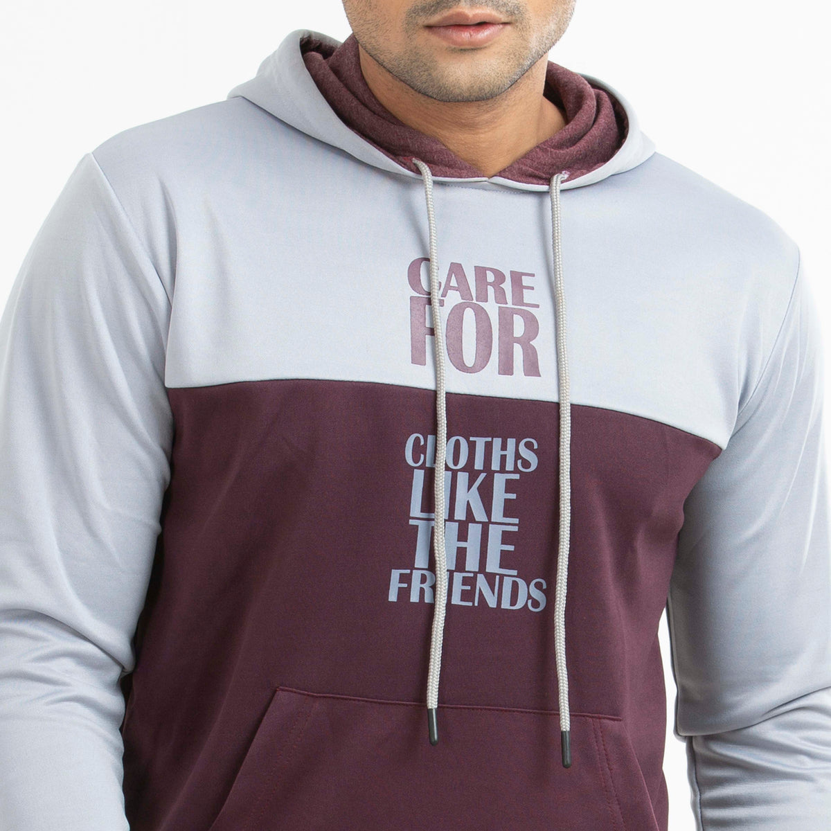 Hoodie Maroon & Silver