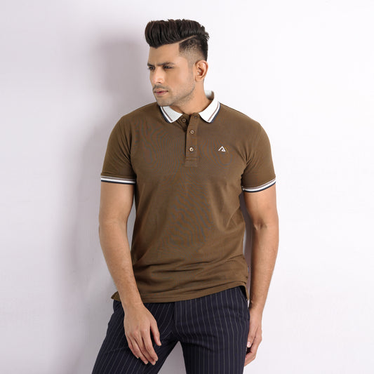 Polo Shirt for Men | Olive Solid Polo For Men
