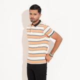  Polo Shirt for Men | Orange & White Stripe Polo