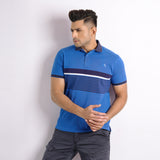 Deep Blue Polo Stripe for Men