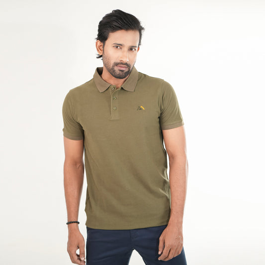 Olive Color Solid Polo