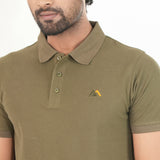 Olive Color Solid Polo