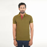 Olive Color Contrast Polo