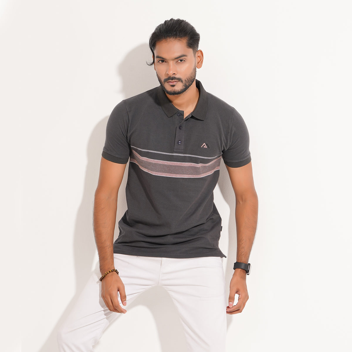 Polo Shirt for Men | Ash Stripe Polo