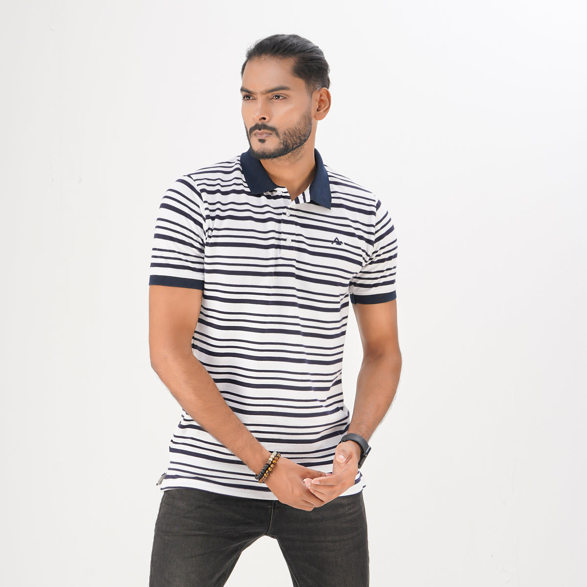 Polo Shirt for Men | Navy & White Stripe Polo