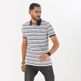 Polo Shirt for Men | Navy & White Stripe Polo