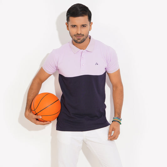 Polo Shirt for Men | Purple and Black contrast Polo