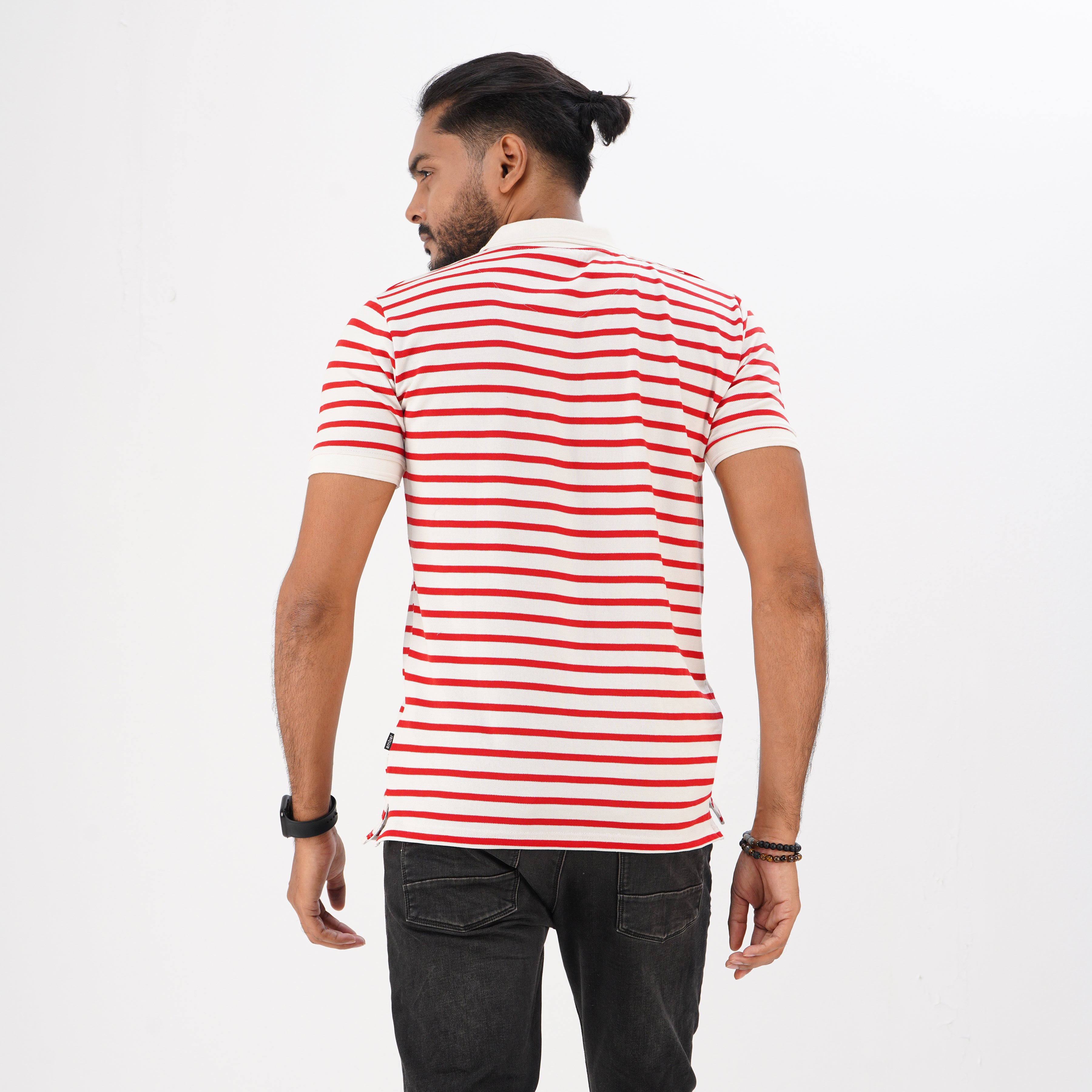 Polo Shirt for Men | Red & White Stripe Polo