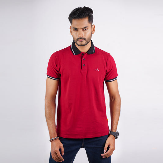 Polo Shirt for Men | Maroon Solid Polo For Men