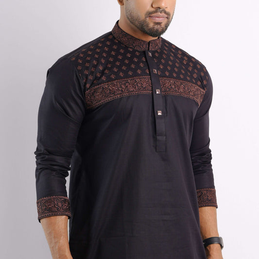 Black Premium Embroidery Panjabi