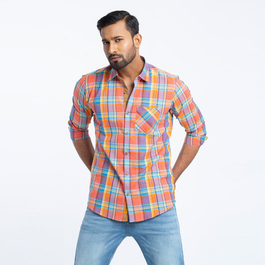 Brick Check Shirt For Men