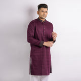 Dark Purple Embroidery Panjabi