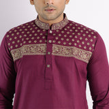 Light Maroon Embroidery Panjabi