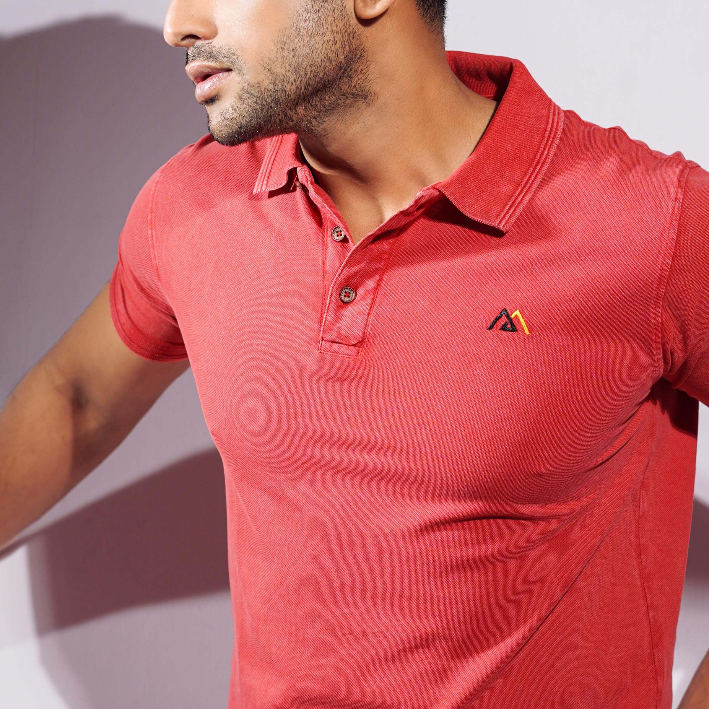 Polo Shirt for Men | Maroon Washed Polo