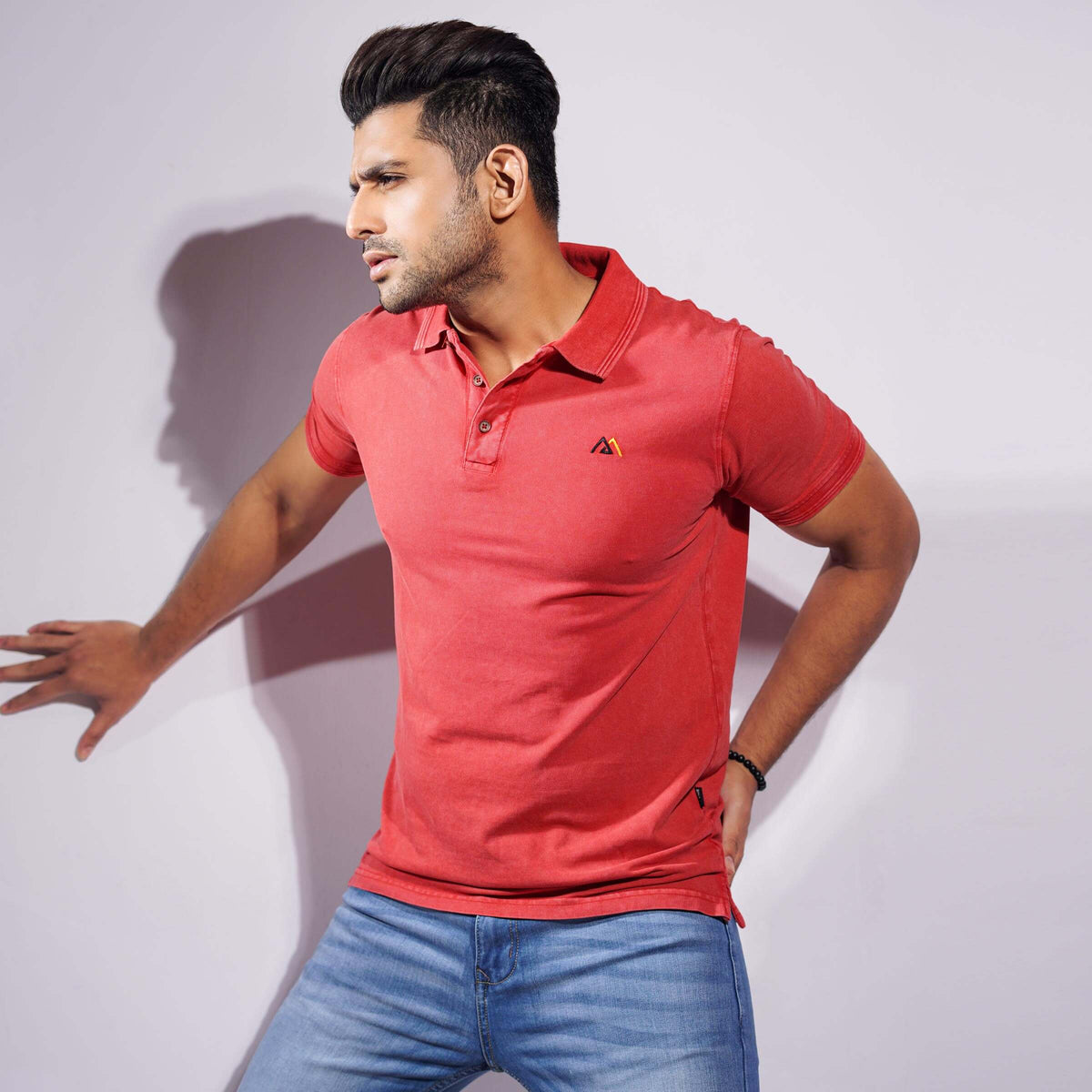Polo Shirt for Men | Maroon Washed Polo