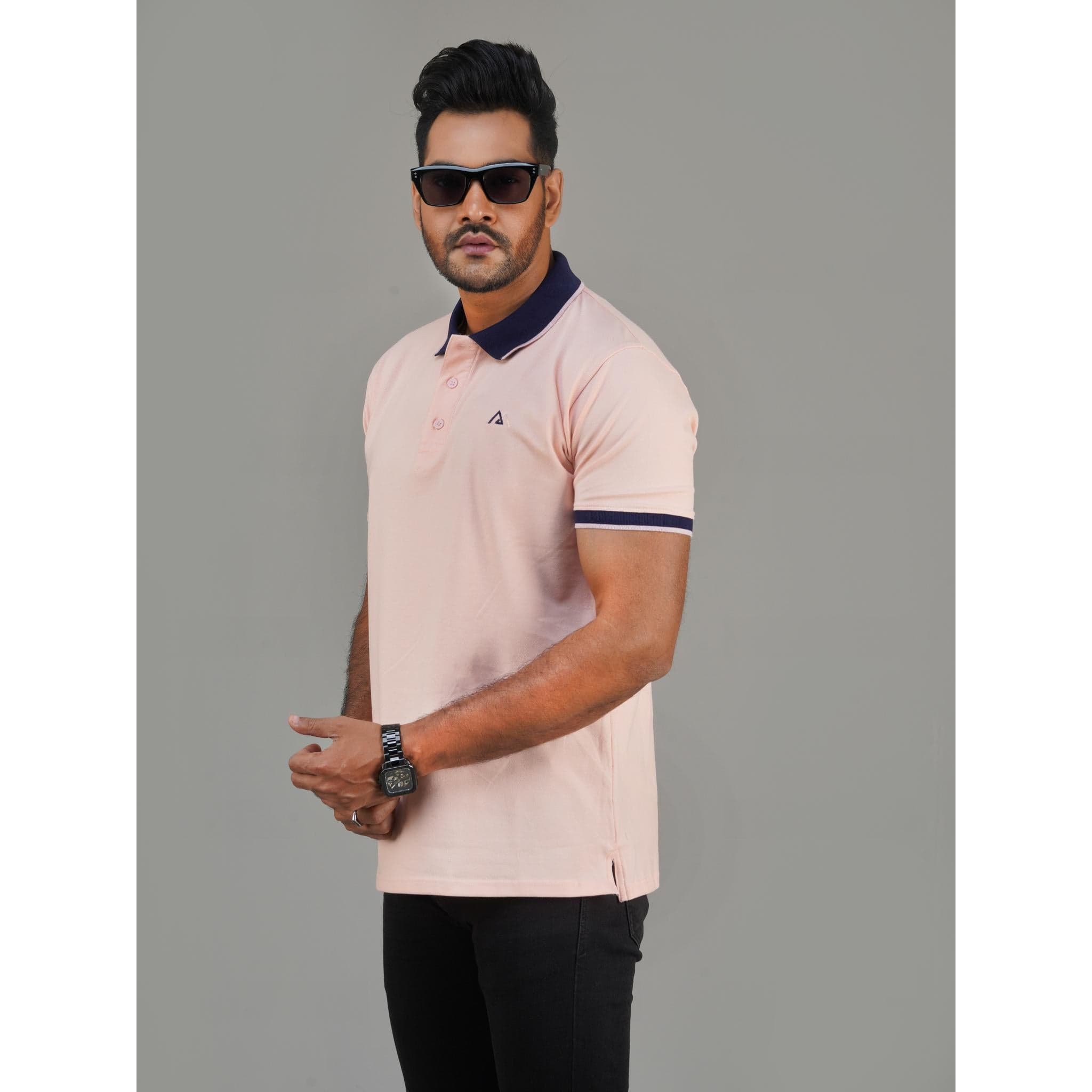 Polo Shirt for Men  Solid Light Pink Color